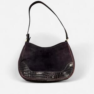 Vintage 90s Y2K Leather Baguette Bag Made in Italy